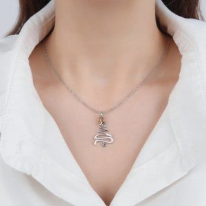 🍏50% OFF/3+...Christmas Tree Pendant Necklace (Silver)
